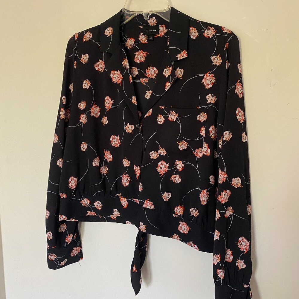 Who What Wear Black Floral Blouse - Perfect for Work / Meeting the Parents
